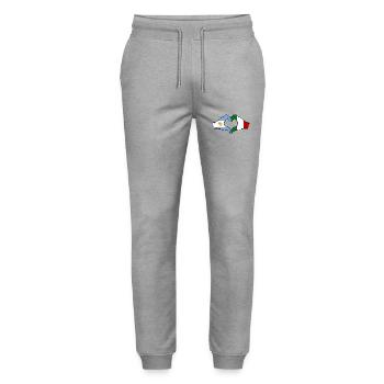 Argentina Italy Flag Hands Heart Shape - Stanley/Stella Mover Unisex Organic Jogging Trousers - heather grey - Front - Marisol (170cm) & Nik (191cm)