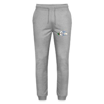 Algeria Argentina flag hands heart shape used - Stanley/Stella Mover Unisex Organic Jogging Trousers - heather grey - Front - Marisol (170cm) & Nik (191cm)