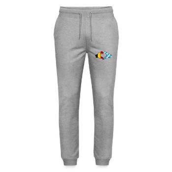 Belgium Bavaria Flag Hands Heart Shape - Stanley/Stella Mover Unisex Organic Jogging Trousers - heather grey - Front - Marisol (170cm) & Nik (191cm)
