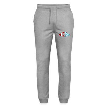 Peru Bavaria Flag Hands Heart Shape - Stanley/Stella Mover Unisex Organic Jogging Trousers - heather grey - Front - Marisol (170cm) & Nik (191cm)