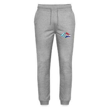 Bavaria Croatia Flag Hands Heart Shape Used - Stanley/Stella Mover Unisex Organic Jogging Trousers - heather grey - Front - Marisol (170cm) & Nik (191cm)