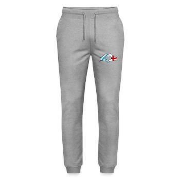 Bayern England Flag Hands Heart Shape Used - Stanley/Stella Mover Unisex Organic Jogging Trousers - heather grey - Front - Marisol (170cm) & Nik (191cm)