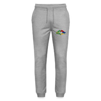 Brésil Arménie Drapeau Mains Coeur Forme - Pantalon de jogging bio MOVER Stanley/Stella unisexe - gris chiné - Devant - Marisol (170cm) & Nik (191cm)