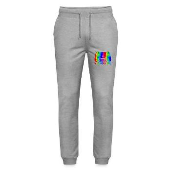 Gamer Game Play Online Computer Gaming Arcade Neon - Stanley/Stella Mover Unisex Organic Jogging Trousers - heather grey - Front - Marisol (170cm) & Nik (191cm)