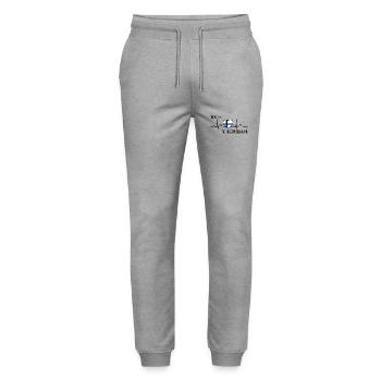 My heart beats for Finland Scandinavia - Stanley/Stella Mover Unisex Organic Jogging Trousers - heather grey - Front - Marisol (170cm) & Nik (191cm)