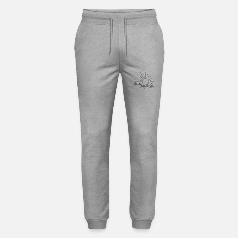 Mountains - Stanley/Stella Mover Unisex Organic Jogging Trousers - heather grey