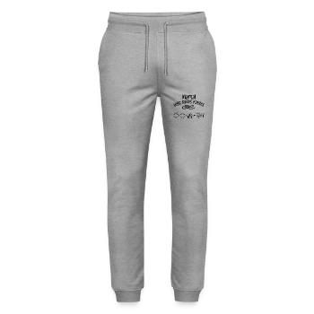 Mama löse Papas Rätsel! Heiratsantrag mit Kind! - Stanley/Stella Unisex Bio Jogginghose Mover  - Grau meliert - Vorne - Marisol (170cm) & Nik (191cm)