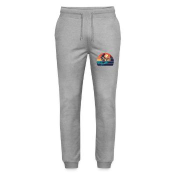 bike bmx mountain bike humor cyclist mountain - Stanley/Stella Mover Unisex Organic Jogging Trousers - heather grey - Front - Marisol (170cm) & Nik (191cm)