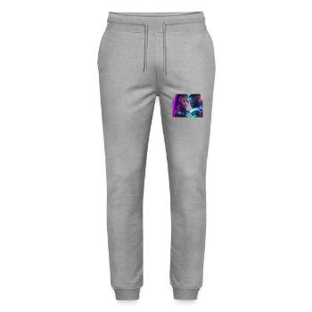 Cybercouple - Stanley/Stella Unisex Bio Jogginghose Mover  - Grau meliert - Vorne - Marisol (170cm) & Nik (191cm)