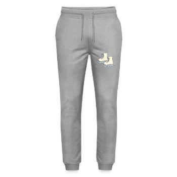 Patins à glace jaune - Pantalon de jogging bio MOVER Stanley/Stella unisexe - gris chiné - Devant - Marisol (170cm) & Nik (191cm)