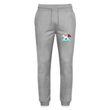 Céleste Satan Chien Hells Chien Diable Ange - Pantalon de jogging bio MOVER Stanley/Stella unisexe - gris chiné - Devant - Marisol (170cm) & Nik (191cm)