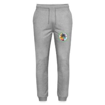 Mallorca Tour Urlaub Plame Bunt - Stanley/Stella Unisex Bio Jogginghose Mover  - Grau meliert - Vorne - Marisol (170cm) & Nik (191cm)