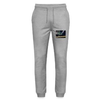 Aurora-Nordlichter - Stanley/Stella Unisex Bio Jogginghose Mover  - Grau meliert - Vorne - Marisol (170cm) & Nik (191cm)