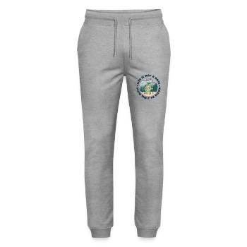 Life Isn't a Race - Stanley/Stella Mover Unisex Organic Jogging Trousers - heather grey - Front - Marisol (170cm) & Nik (191cm)