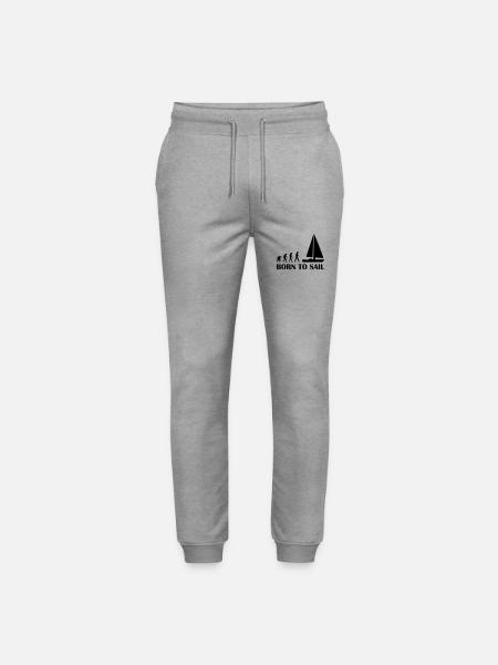 born to sail - Stanley/Stella Mover Unisex Organic Jogging Trousers - heather grey