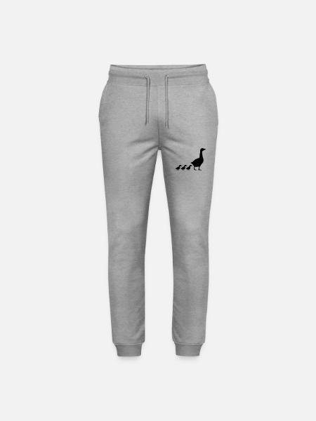 Geese family design - Stanley/Stella Mover Unisex Organic Jogging Trousers - heather grey
