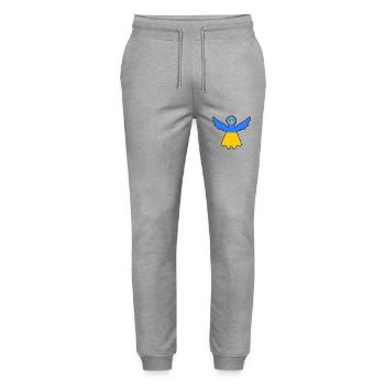 Ukraine - Stanley/Stella Mover Unisex Organic Jogging Trousers - heather grey - Front - Marisol (170cm) & Nik (191cm)