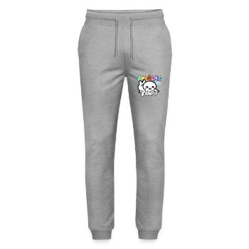 Robbe - Kawaii - Stanley/Stella Unisex Bio Jogginghose Mover  - Grau meliert - Vorne - Marisol (170cm) & Nik (191cm)