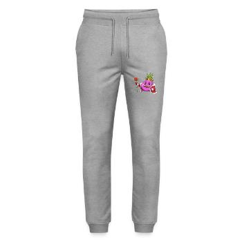 Zwiebel Krone Zepter King - Stanley/Stella Unisex Bio Jogginghose Mover  - Grau meliert - Vorne - Marisol (170cm) & Nik (191cm)