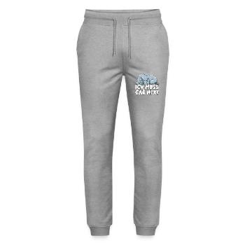 ICH MUSS GAR NIX Elefant - Stanley/Stella Unisex Bio Jogginghose Mover  - Grau meliert - Vorne - Marisol (170cm) & Nik (191cm)