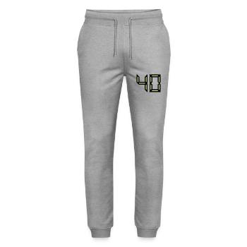 40. 40 YEARS. 40th ANNIVERSARY. 40 YEARS ANNIVERSARY - Stanley/Stella Mover Unisex Organic Jogging Trousers - heather grey - Front - Marisol (170cm) & Nik (191cm)