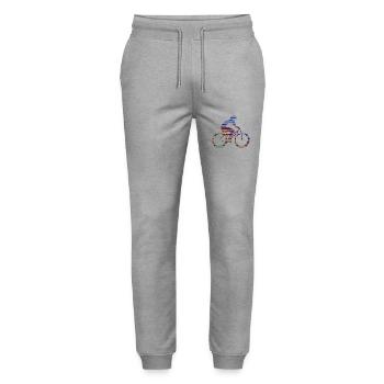 Radfahrer - Stanley/Stella Unisex Bio Jogginghose Mover  - Grau meliert - Vorne - Marisol (170cm) & Nik (191cm)