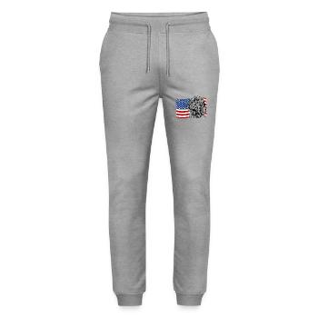 Spinone Italiano America Flag Dog Dogs Wilsigns - Stanley/Stella Mover Unisex Organic Jogging Trousers - heather grey - Front - Marisol (170cm) & Nik (191cm)