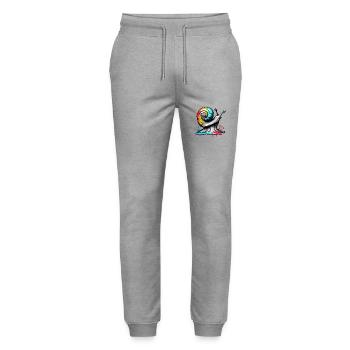 Schnecke / Tier / kriechen / Schleimig / langsam - Stanley/Stella Unisex Bio Jogginghose Mover  - Grau meliert - Vorne - Marisol (170cm) & Nik (191cm)