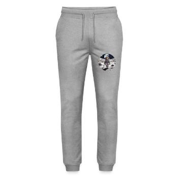 Astronaut / Space / Spaceship / Moon / Space - Stanley/Stella Mover Unisex Organic Jogging Trousers - heather grey - Front - Marisol (170cm) & Nik (191cm)