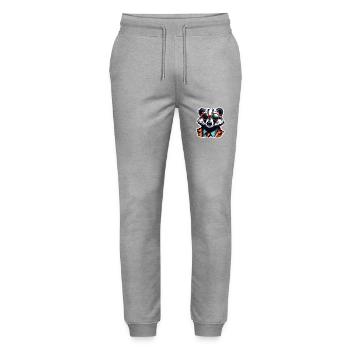 Dachs / Nagetier / Tier / Streifen / Wild - Stanley/Stella Unisex Bio Jogginghose Mover  - Grau meliert - Vorne - Marisol (170cm) & Nik (191cm)