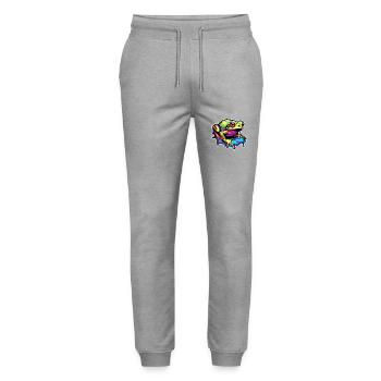 Frog / Animal / Quack / Toad / Pond / Hop - Stanley/Stella Mover Unisex Organic Jogging Trousers - heather grey - Front - Marisol (170cm) & Nik (191cm)