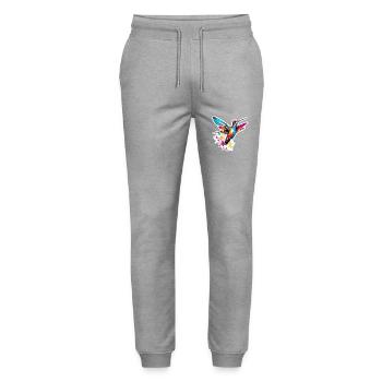 Hummingbird / Bird / Animal / Flying / Wings / Feathers - Stanley/Stella Mover Unisex Organic Jogging Trousers - heather grey - Front - Marisol (170cm) & Nik (191cm)