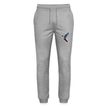 Hummingbird / Bird / Animal / Flying / Wings / Feathers - Stanley/Stella Mover Unisex Organic Jogging Trousers - heather grey - Front - Marisol (170cm) & Nik (191cm)