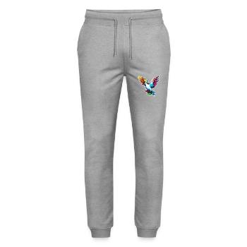 Dove of Peace / Bird / Animal / Flying / Wedding - Stanley/Stella Mover Unisex Organic Jogging Trousers - heather grey - Front - Marisol (170cm) & Nik (191cm)