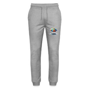 Umbrella / Weather / Precipitation / Raindrops - Stanley/Stella Mover Unisex Organic Jogging Trousers - heather grey - Front - Marisol (170cm) & Nik (191cm)