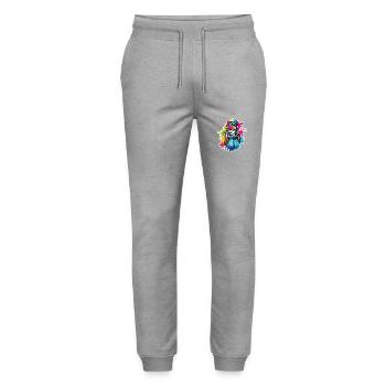 Snowboarder / Winter Sports / Piste / Snow / Alps - Stanley/Stella Mover Unisex Organic Jogging Trousers - heather grey - Front - Marisol (170cm) & Nik (191cm)