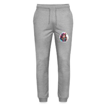 Snowboarder / Winter Sports / Piste / Snow / Alps - Stanley/Stella Mover Unisex Organic Jogging Trousers - heather grey - Front - Marisol (170cm) & Nik (191cm)