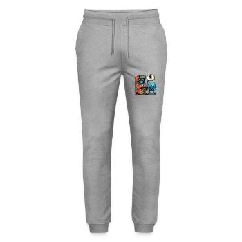 ARCADE MACHINE À SOUS CASINO JOYSTICK MONSTRE FOU - Pantalon de jogging bio MOVER Stanley/Stella unisexe - gris chiné - Devant - Marisol (170cm) & Nik (191cm)