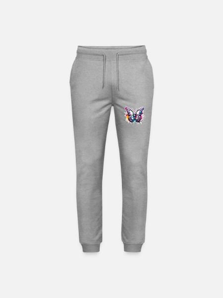 Schmetterling / Tier / Insekt / fliegen / Sommer - Stanley/Stella Unisex Bio Jogginghose Mover  - Grau meliert