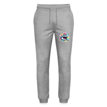 Shark / Wildlife / Underwater / Sea / Ocean - Stanley/Stella Mover Unisex Organic Jogging Trousers - heather grey - Front - Marisol (170cm) & Nik (191cm)