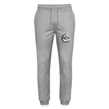 Shark / Wildlife / Underwater / Sea / Ocean - Stanley/Stella Mover Unisex Organic Jogging Trousers - heather grey - Front - Marisol (170cm) & Nik (191cm)
