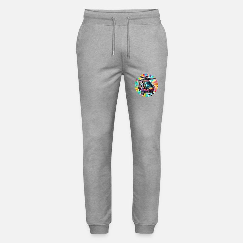 Hélicoptère / Hélicoptère / Vol / Aviation - Pantalon de jogging bio MOVER Stanley/Stella unisexe - gris chiné
