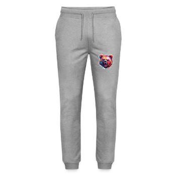 Bear / Honey / Forest / Predator / Grizzly / Fur - Stanley/Stella Mover Unisex Organic Jogging Trousers - heather grey - Front - Marisol (170cm) & Nik (191cm)