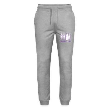 Le chat violet - Pantalon de jogging bio MOVER Stanley/Stella unisexe - gris chiné - Devant - Marisol (170cm) & Nik (191cm)