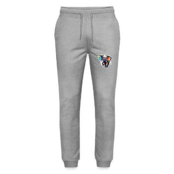 Elephant / Animal / Safari / Zoo / Africa / Comic - Stanley/Stella Mover Unisex Organic Jogging Trousers - heather grey - Front - Marisol (170cm) & Nik (191cm)