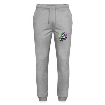 HUSKY SIBÉRIEN CHIEN SKATEBOARD SPORT LUNETTES COOL - Pantalon de jogging bio MOVER Stanley/Stella unisexe - gris chiné - Devant - Marisol (170cm) & Nik (191cm)