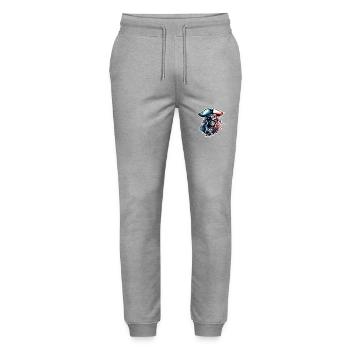 Pirat / Ahoi / Anker / Kapitän / Totenkopf / Rum - Stanley/Stella Unisex Bio Jogginghose Mover  - Grau meliert - Vorne - Marisol (170cm) & Nik (191cm)
