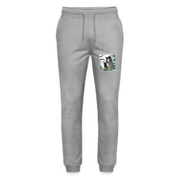 Anime / Comic / Japanese / Animation / Cartoon - Stanley/Stella Mover Unisex Organic Jogging Trousers - heather grey - Front - Marisol (170cm) & Nik (191cm)