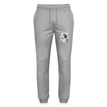 Anime / Comic / Japanese / Animation / Cartoon - Stanley/Stella Mover Unisex Organic Jogging Trousers - heather grey - Front - Marisol (170cm) & Nik (191cm)