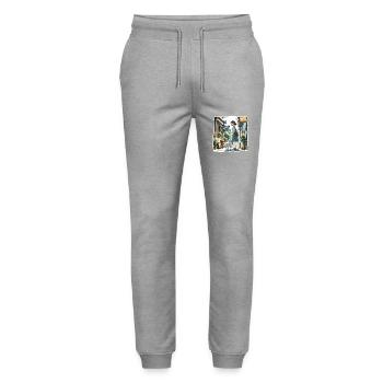 Anime / Comic / Japanese / Cartoon / Cartoon - Stanley/Stella Mover Unisex Organic Jogging Trousers - heather grey - Front - Marisol (170cm) & Nik (191cm)